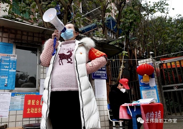 泸州王伟纪实摄影《抗疫中的准妈妈书记》赏析