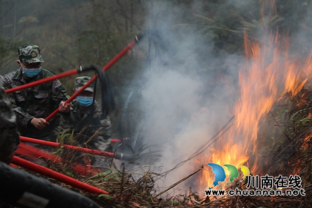 泸县百和镇开展2022年森林防灭火应急演练(图1)