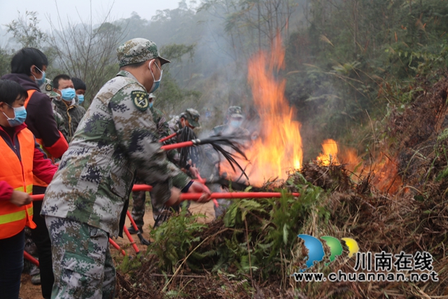 泸县百和镇开展2022年森林防灭火应急演练(图2)