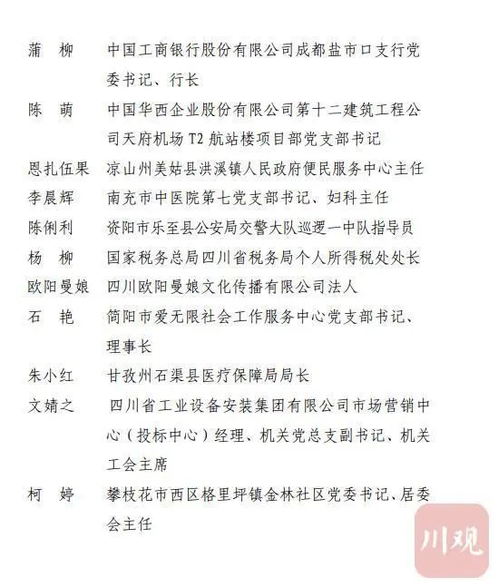 四川三八红旗手(集体)名单公布,泸州她们上榜!(图15) 四川三八红旗手(集体)名单公布,泸州她们上榜!(图15)