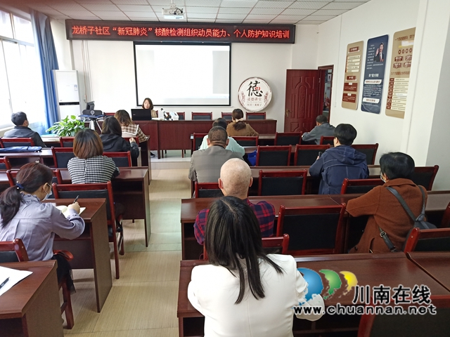 龙马潭区红星街道龙桥子社区召开新冠肺炎个人防护知识培训会(图1)