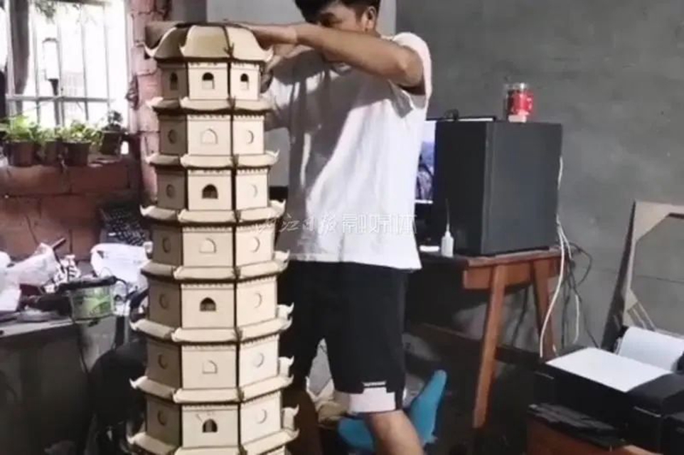 全手工打造!内江又来一座“三元塔”(图3) 3.jpg