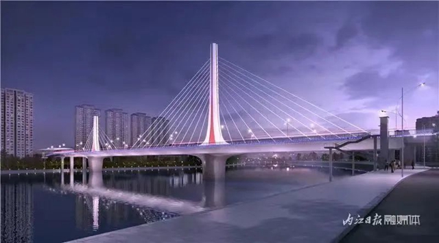 一桥通两区!明年,内江再添一座高颜值地标(图1) 1.jpg