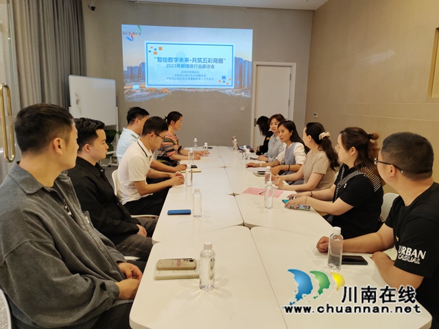 江阳区华阳街道:智绘数字未来,共筑五彩商圈(图1) 佳乐商圈党委召开“智绘数字未来 共筑五彩商圈”座谈会.jpg