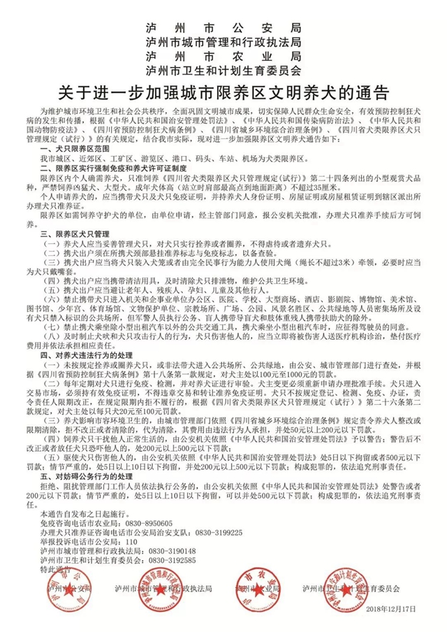 泸州“养犬”类典型案件公布，警方已处罚多人！