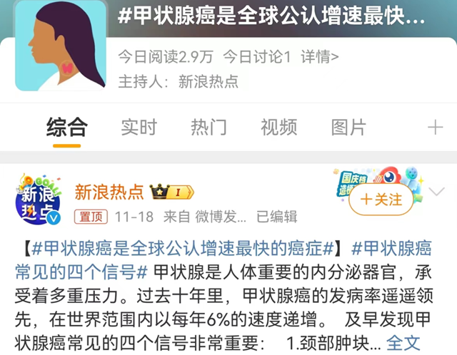 【扩散】增速最快的癌症！警惕四个危险信号