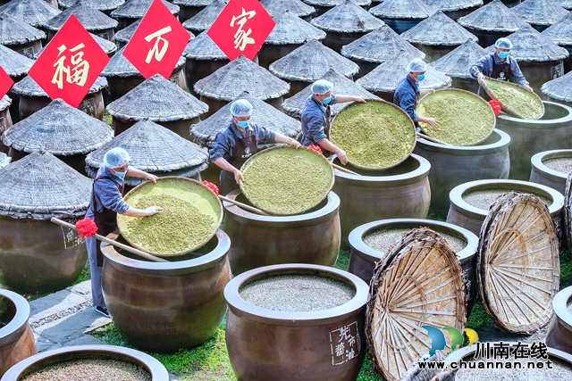 2024年3月23日，四川省泸州市合江县先市酱油露天晒场，工人抢抓时节开启今春的手工投料工作。 (9).jpg