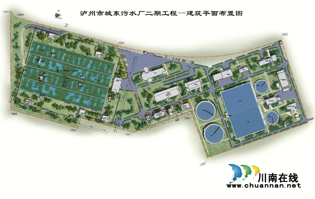 泸州市城东污水处理厂二期工程提前四个月投入试运行(图7) 污水厂效果图.jpg