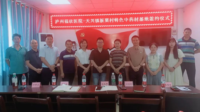 天兴镇板栗村与泸州福欣医院举行特色中药材基地签约仪式