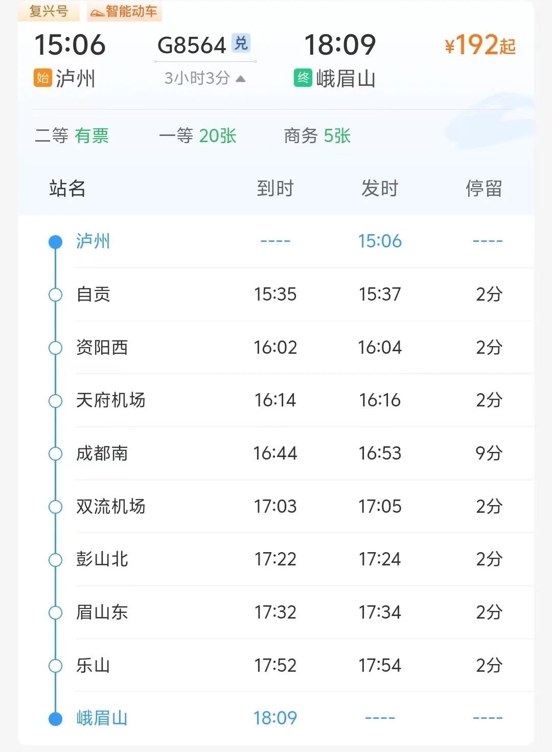 出行注意!15日起,新增泸州⇔峨眉山动车1对(图2) 动车2.jpg