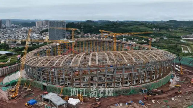 国庆施工忙！内江这座2万人体育场最新建设进度曝光——