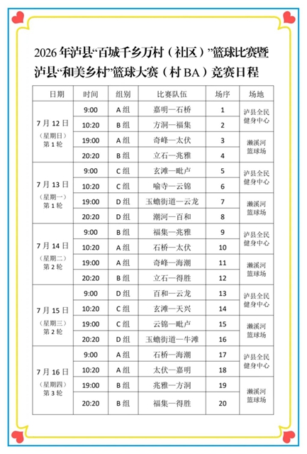 泸县“村BA”卷土重来点燃夏夜!附赛程安排(图16) 16.jpg