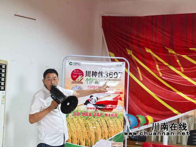 良种赋能吨粮田 田间课堂促丰收|合江县2026年川种优3607超级稻现场观摩暨技术培训会在白米镇黄金山村举办(图4) 专家讲解(曾佐然摄).jpg