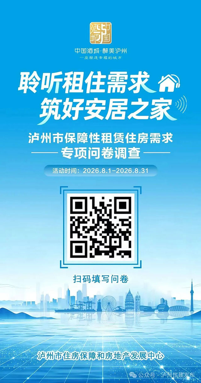 事关租房!泸州市启动专项问卷调查,符合保障性租赁住房准入条件、有租住意愿的市民速参与(图1) 1.jpg