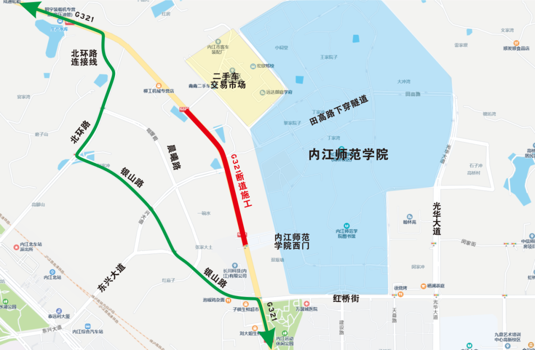 持续到明年8月底!国道G321这一路段将断道施工,内江司机注意绕行(图5) 国5.png