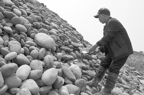 泸州江边千人淘石&nbsp;称买价8元可卖3万(图1)