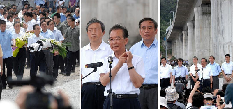 温家宝要求铁道部如实回应事故处理匆忙质疑(图1) 温家宝要求铁道部如实回应事故处理匆忙质疑(图1)