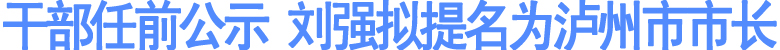 干部任前公示&nbsp;刘强拟提名为泸州市市长