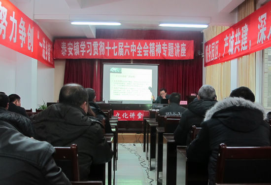 泰安镇召开十七届六中全会精神专题讲座