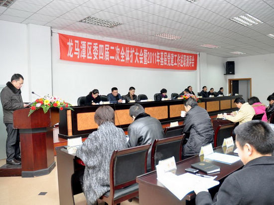龙马潭区召开2011年基层党建工作述职测评会