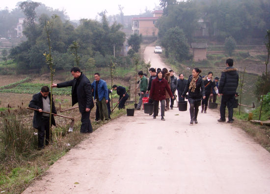 兆雅镇：开班植树种希望(图1)