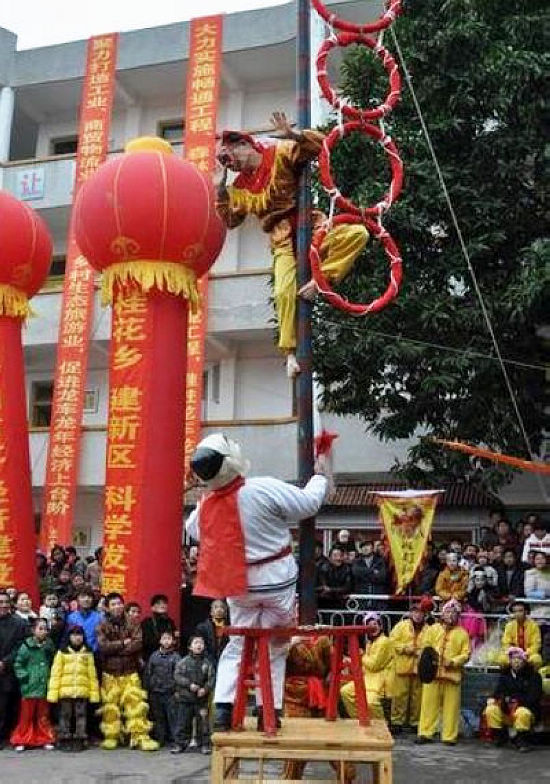 龙车镇：民俗“班打狮子”迎元宵(图5)