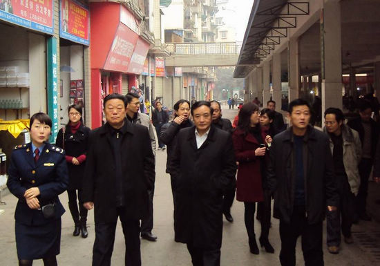 省卫生厅副厅长王正荣莅泸检查百子图市场爱卫工作(图1)