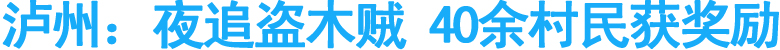 泸州：夜追盗木贼&nbsp;40余村民获奖励