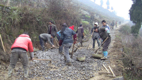 龙山镇：党干齐心群众给力&nbsp;建设乡村公路助农致富(图2)