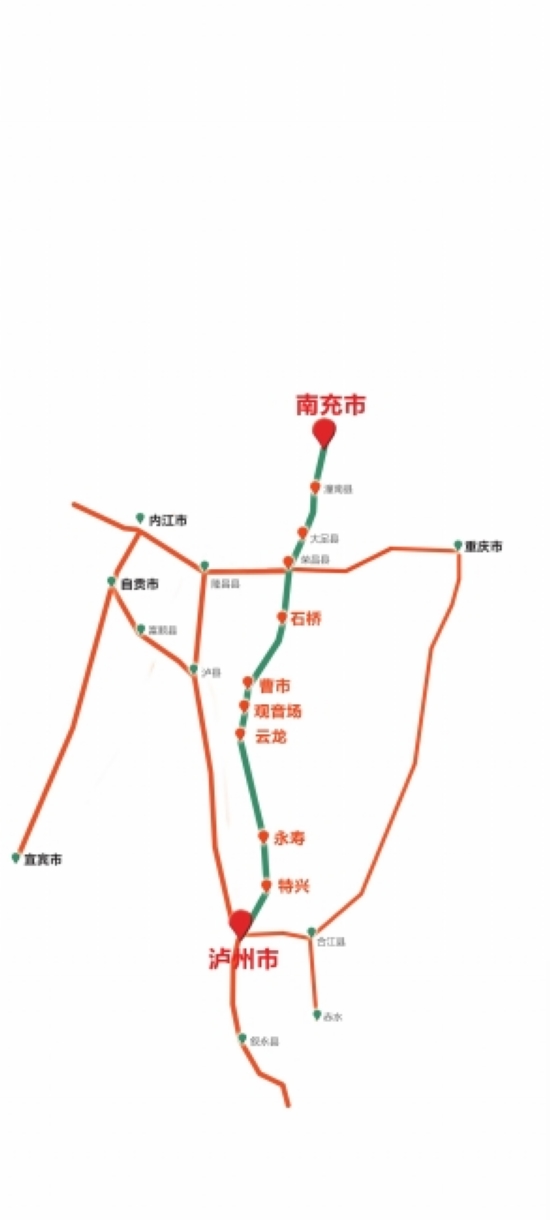 南渝泸高速泸州段路线确定(图1) 南渝泸高速泸州段路线确定(图1)