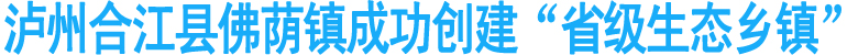 泸州合江佛荫镇成功创建“省级生态乡镇”