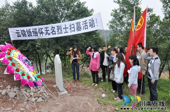 云锦镇：烈士墓前重温入党誓言(图1)