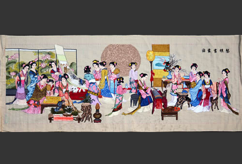 宜宾兴文女工40余万针绣出唐伯虎名画(图1)