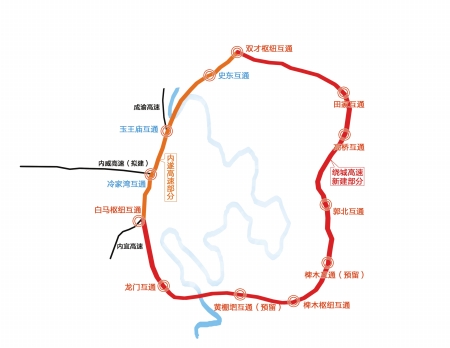 半小时绕甜城一圈&nbsp;内江绕城高速方案征求市民意见(图1)