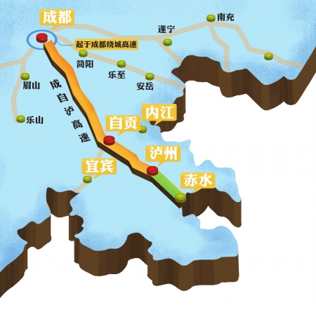 串起川南城市群 成自泸高速最快7月通车(图1) 串起川南城市群 成自泸高速最快7月通车(图1)