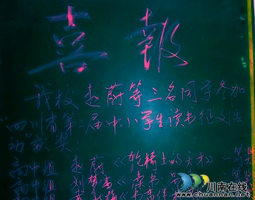 九支中学在"四川第二届中小学生读书征文"中大丰收