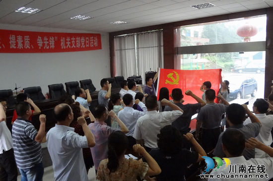 华阳街道：重温入党誓词争做排头兵(图1)