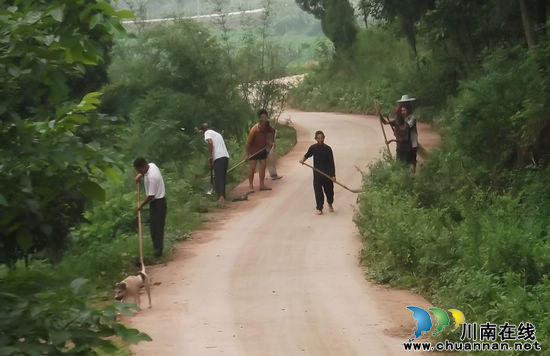 立石镇：党员清扫乡村公路&nbsp;为“七一”献礼