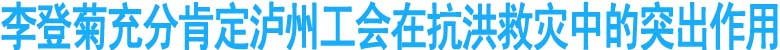 李登菊充分肯定泸州工会在抗洪救灾中的突出作用