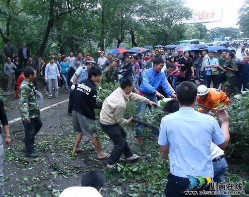 泸县玉蟾山脚山体滑坡阻断交通(图4)