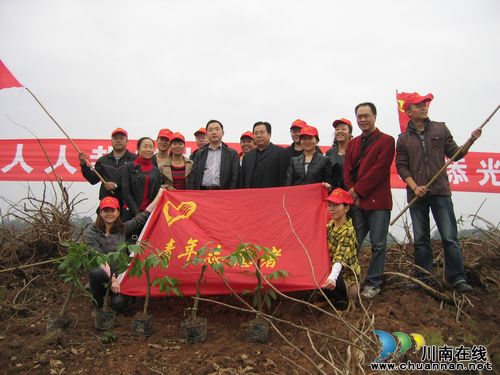 佛荫镇：青年志愿者参加植树活动(图2)