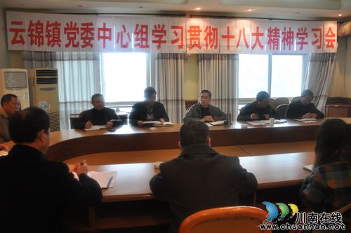 云锦镇：党委中心组开展学习贯彻十八大精神学习会(图1)