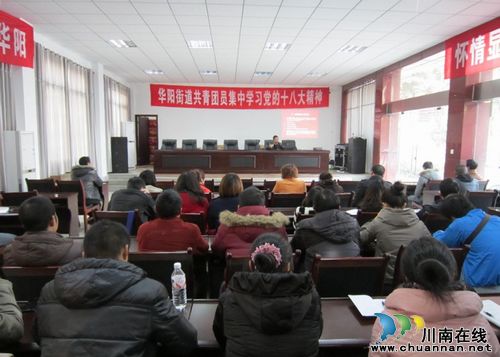 华阳街道：共青团员集中学习贯彻党的十八大精神(图1)