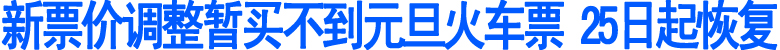 新票价调整暂买不到元旦火车票