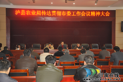 泸县农业局传达学习市县工作会议精神