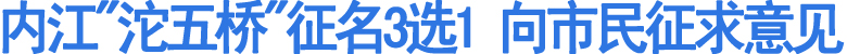 内江"沱五桥"征名3选1&nbsp;向市民征求意见(图1)