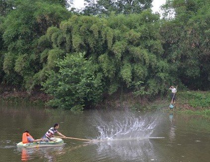 泸县九曲河现大量死鱼 群众下水捕捞(图3) 泸县九曲河现大量死鱼 群众下水捕捞(图3)