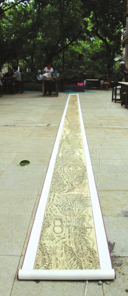 自贡五旬保安致青春 凭记忆绘出"盐都上河图"(图1) 自贡五旬保安致青春 凭记忆绘出"盐都上河图"(图1)