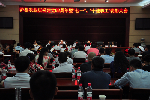 泸县农业局召开庆祝建党92周年暨“十佳职工”表彰大会