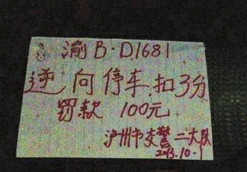 泸州车主遭遇“山寨罚单”(图1) 泸州车主遭遇“山寨罚单”(图1)